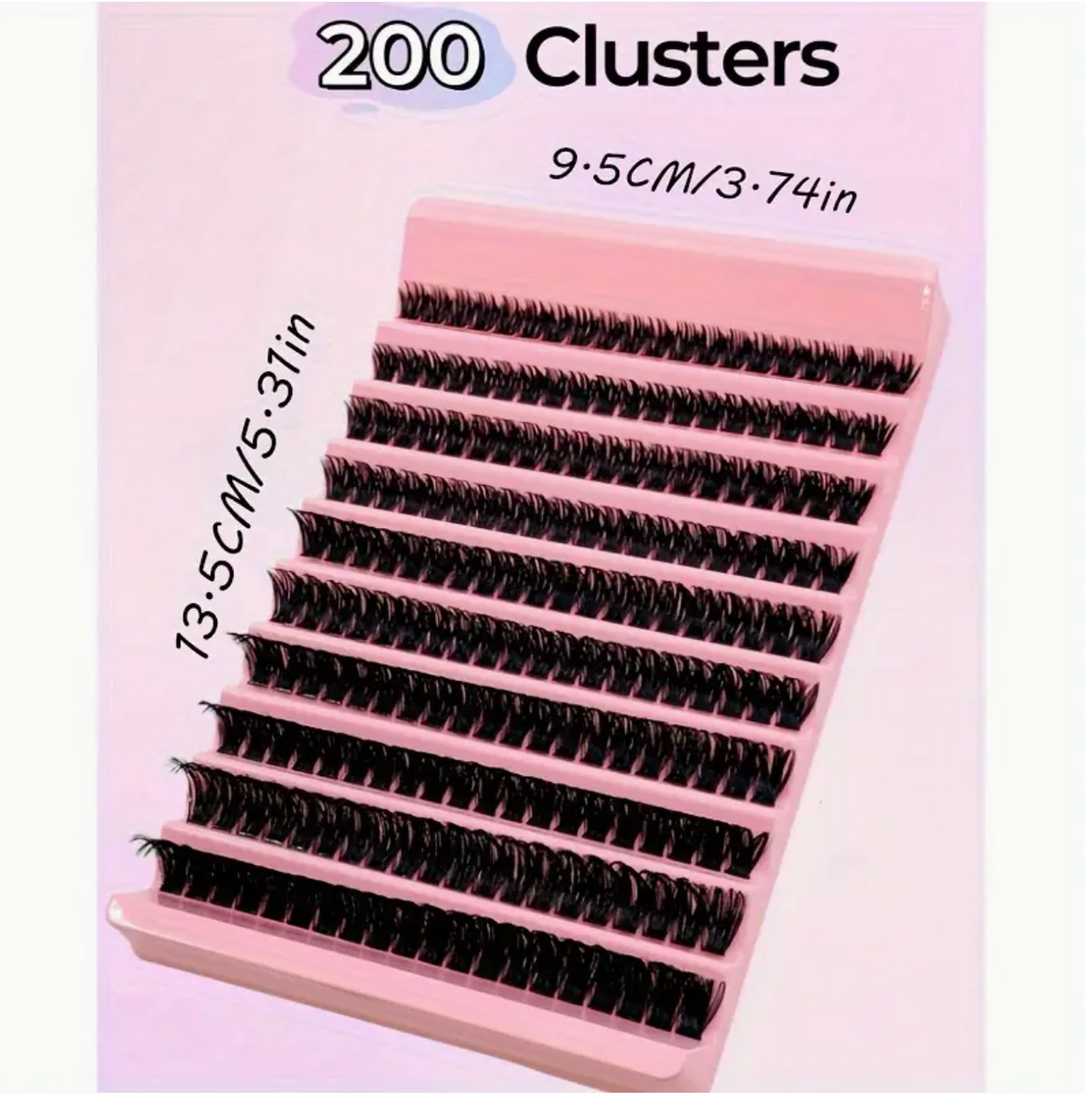 Close-up of UK Dropships D curl eyelash clusters in 8-16mm, showcasing natural, thick, reusable lash extensions for DIY beauty use.