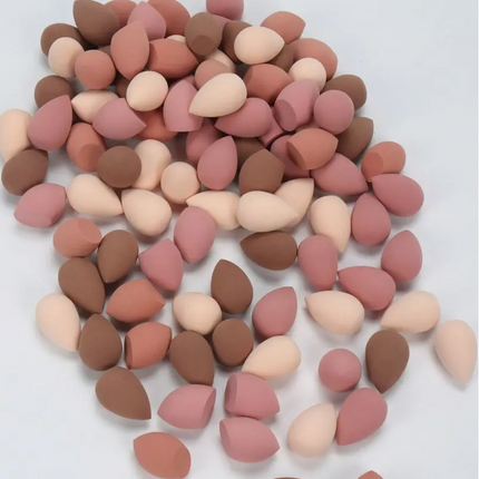 Set of 10 coffee-colored mini makeup sponges from UK Dropships, ideal for blending powder, liquid foundation, and concealer.