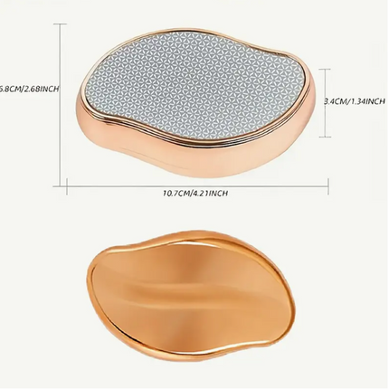Crystal hair remover tool for men and women, waterproof, reusable, in blue, pink, golden beige, or purple, easy to use exfoliating device.