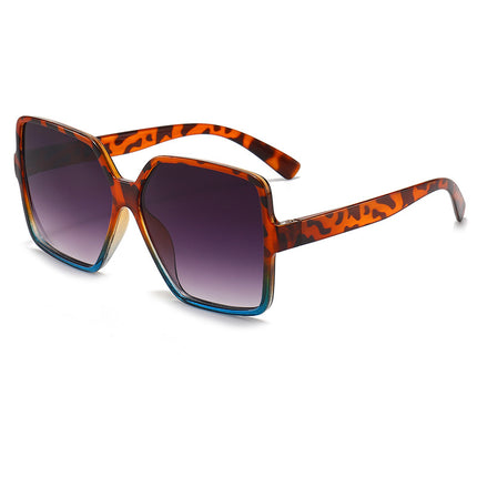 Oversized Black Square Sunglasses for Women with Mirror