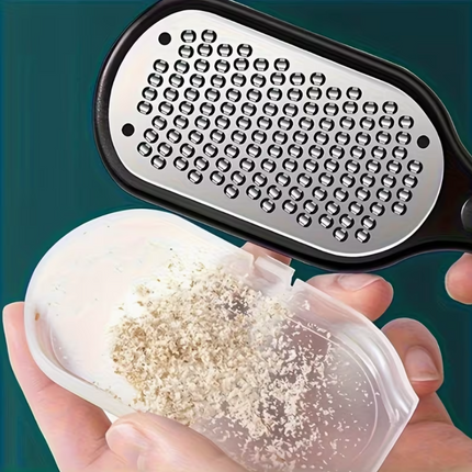Stainless Steel Foot File Sander  Anti-Splash Design • Comfortable Handle • Rust-Proof & Durable • Removes Dead Skin & Calluses • Home SPA & Pedicure Essential