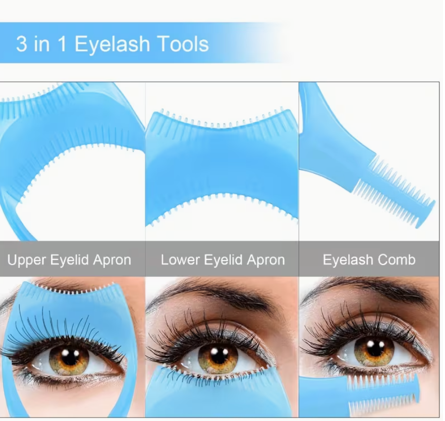 Eyelash Makeup Auxiliary Tool – Mascara Guard &amp; Lash Comb  Upper &amp; Lower Lash Guide • Dual-Sided Comb • Smooth Edges • Lightweight &amp; Compact Makeup Accessory