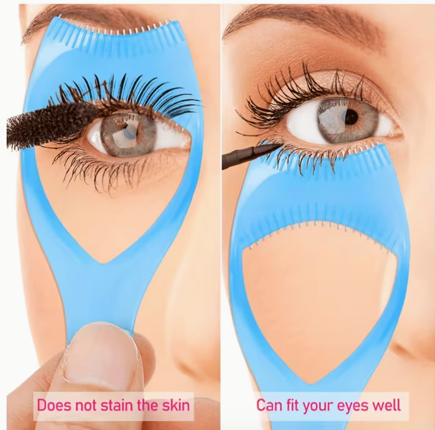 Eyelash Makeup Auxiliary Tool – Mascara Guard &amp; Lash Comb  Upper &amp; Lower Lash Guide • Dual-Sided Comb • Smooth Edges • Lightweight &amp; Compact Makeup Accessory