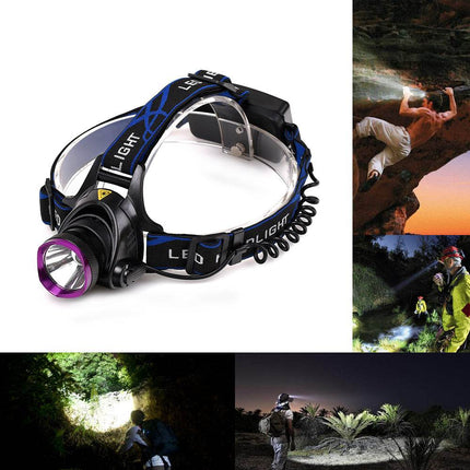 LED手电筒 Vande T6 adjustable headlamp H421 with 2000 Lm CREE XM-L T6 LED, adjustable head, rechargeable design, and durable construction for outdoor use