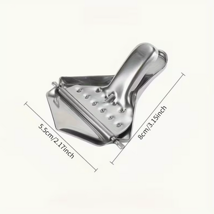 Stainless steel manual citrus juicer with ergonomic handle for easy fruit juice extraction, ideal for home kitchen use.