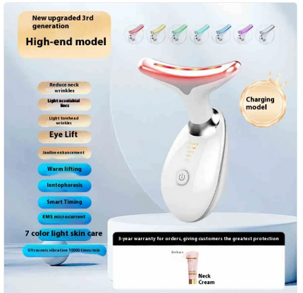 Compact plastic beauty instrument for household face lifting and tightening with anti-aging benefits