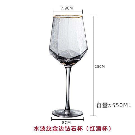 Wholesale Nordic Vintage Hammered Glass Wine Goblet