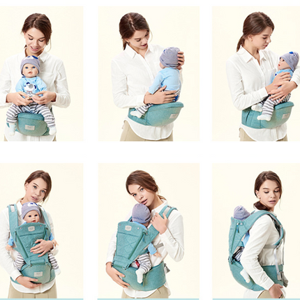 Baby Carrier with Bass Bear Hip Seat for Front Carry