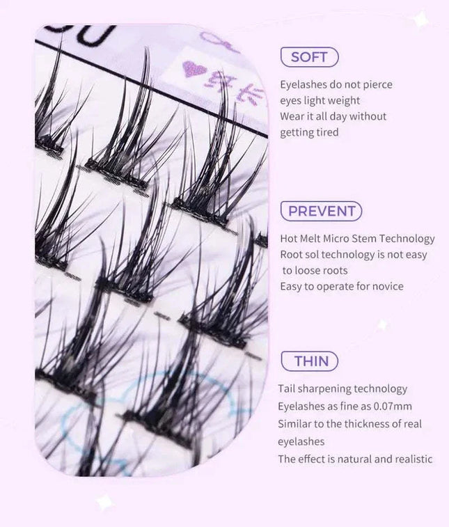 Close-up of Manga Cluster Lashes for natural anime cosplay look