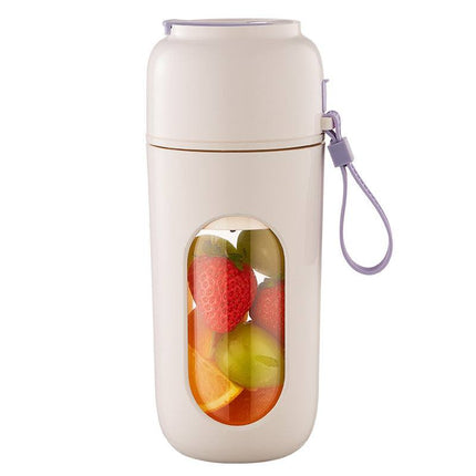 Portable high-speed mini electric juicer cup with five-blade design and 400mL capacity for fresh juice on the go