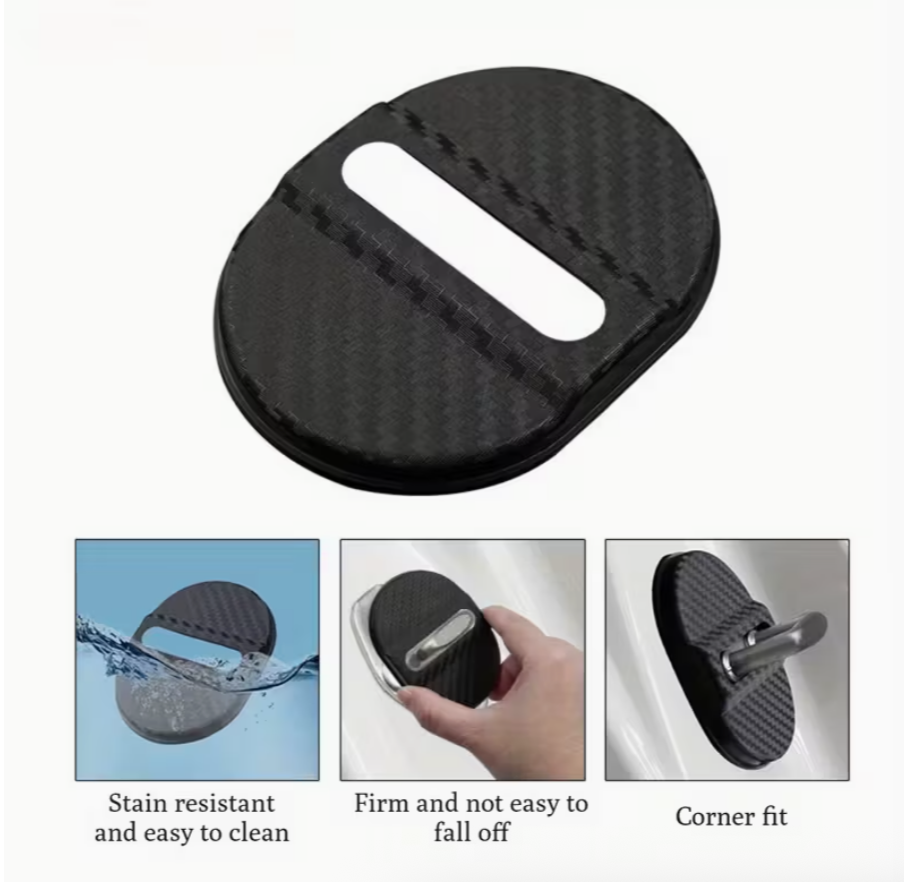 4-Pack Car Door Lock Cover Protectors – Anti-Rust Plastic Pads, Shock-Absorbing Door Entry Guards for Vehicle Protection
