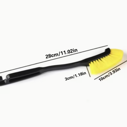 1pc Multi-Use Car Wheel Brush – Yellow Bristle Detailing Brush with Black Ergonomic Handle