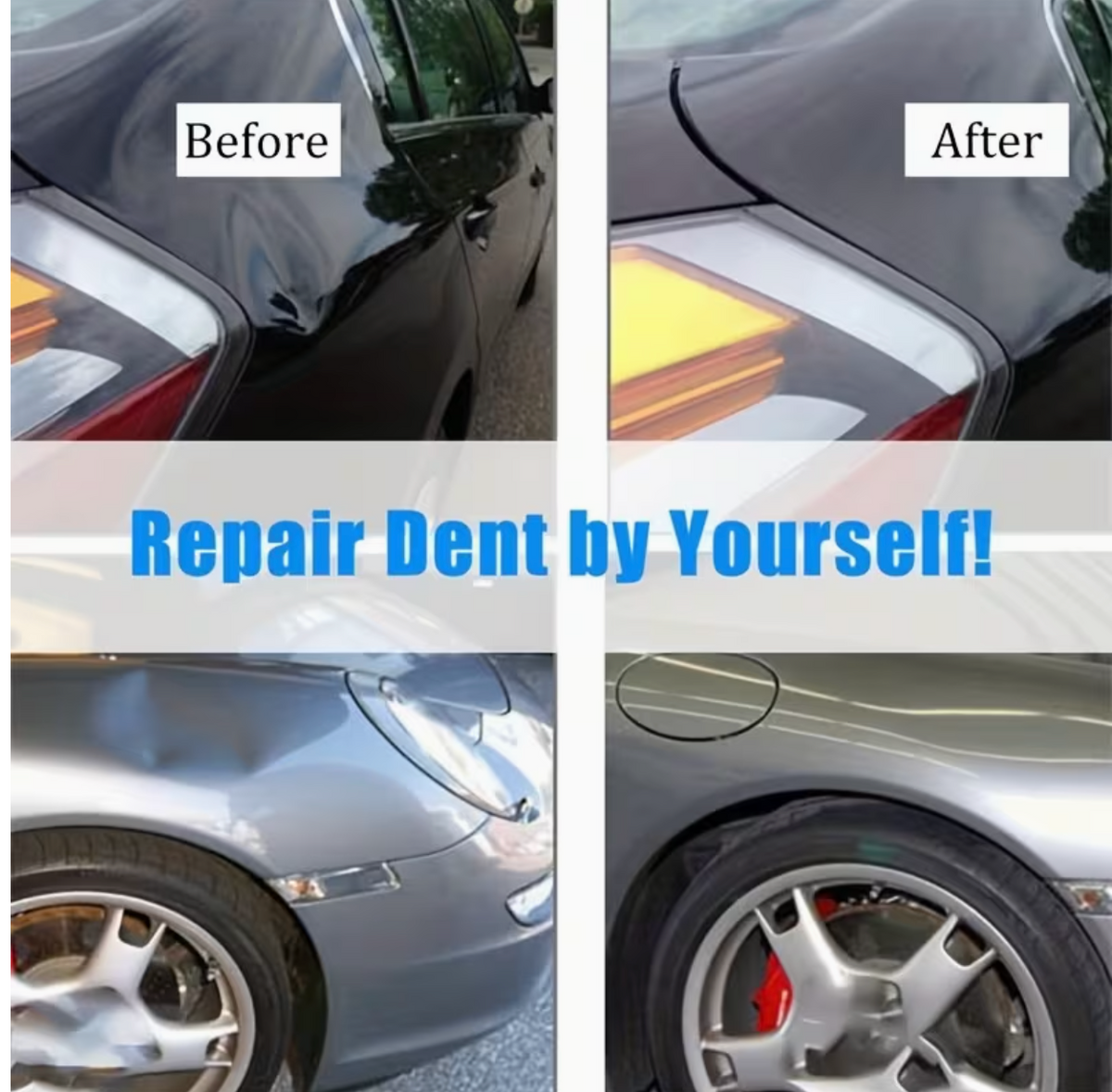 Automotive Body Repair Tool Kit for Removing Dents Without Paint, Featuring a Mechanical T-Bar Dent Puller, Sheet Metal Slide, And Various Sizes of Suction Cups, Without Battery