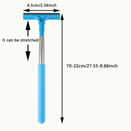 1pc Portable Water Scraper for Rearview Mirror – Sponge Cleaner with Extendable Window Cleaning Brush