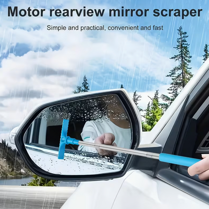 1pc Portable Water Scraper for Rearview Mirror – Sponge Cleaner with Extendable Window Cleaning Brush