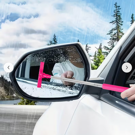 1pc Portable Water Scraper for Rearview Mirror – Sponge Cleaner with Extendable Window Cleaning Brush