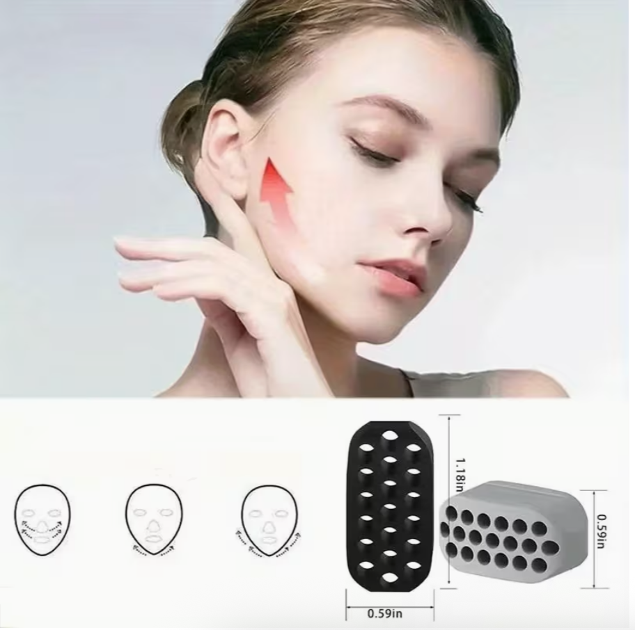 2PCS Silicone Jawline Trainer – Facial Muscle Exerciser for Toning &amp; Relaxation