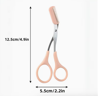 Eyebrow Trimmer with Built-In Comb – Stainless Steel Precision Grooming Scissors
