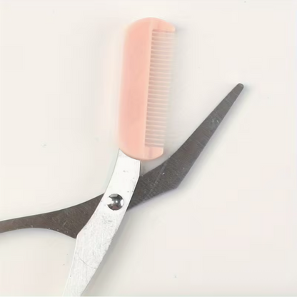 Eyebrow Trimmer with Built-In Comb – Stainless Steel Precision Grooming Scissors