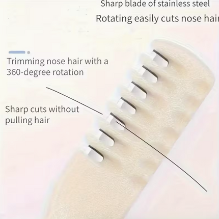 6PCS Gentle & Painless Nose Hair Trimmer Set – 360° Rotating Dual-Head Facial Hair Removal Tool