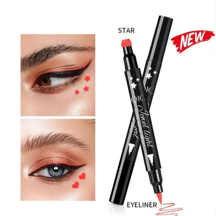 Eyeliner Stamp Wingliner waterproof smudge-proof gel pen with heart-shaped stamp and deep black color