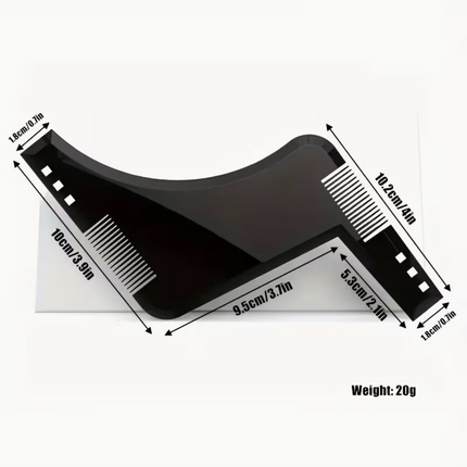 Men’s Beard Shaping & Styling Template Comb – Facial Hair Trim Guide & Style Brush | Precision Beard Grooming Tool