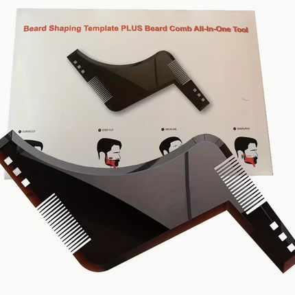 Men’s Beard Shaping & Styling Template Comb – Facial Hair Trim Guide & Style Brush | Precision Beard Grooming Tool