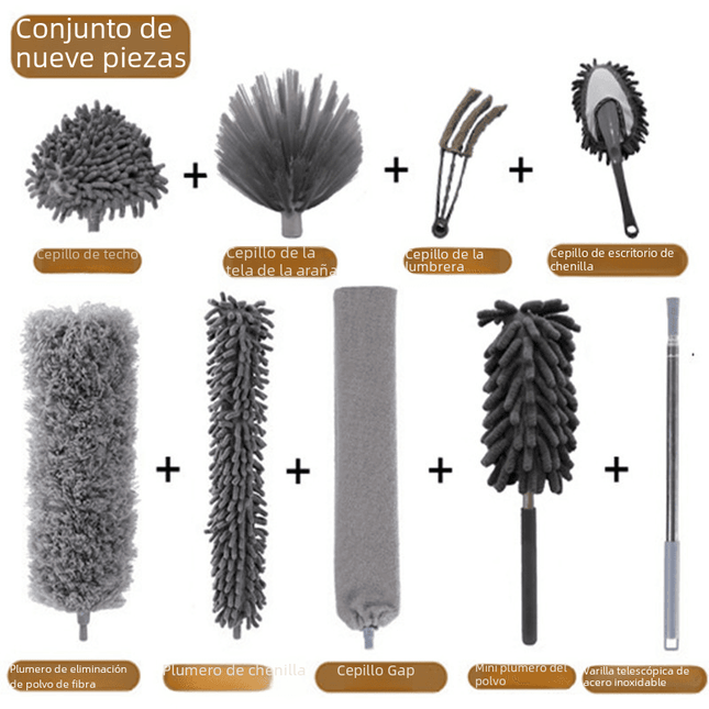 Extendable chicken feather duster with telescopic pole for dust cleaning and electrostatic dust removal