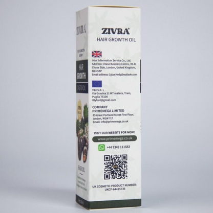 Pure \&amp; Natural *ZIVRA* Hair Growth Oil With Castor Oil for Healthy Shiny Hair