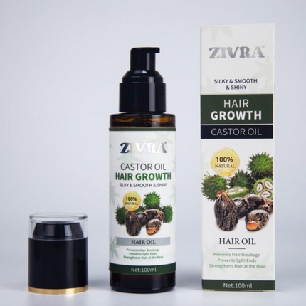 Pure \& Natural *ZIVRA* Hair Growth Oil With Castor Oil for Healthy Shiny Hair