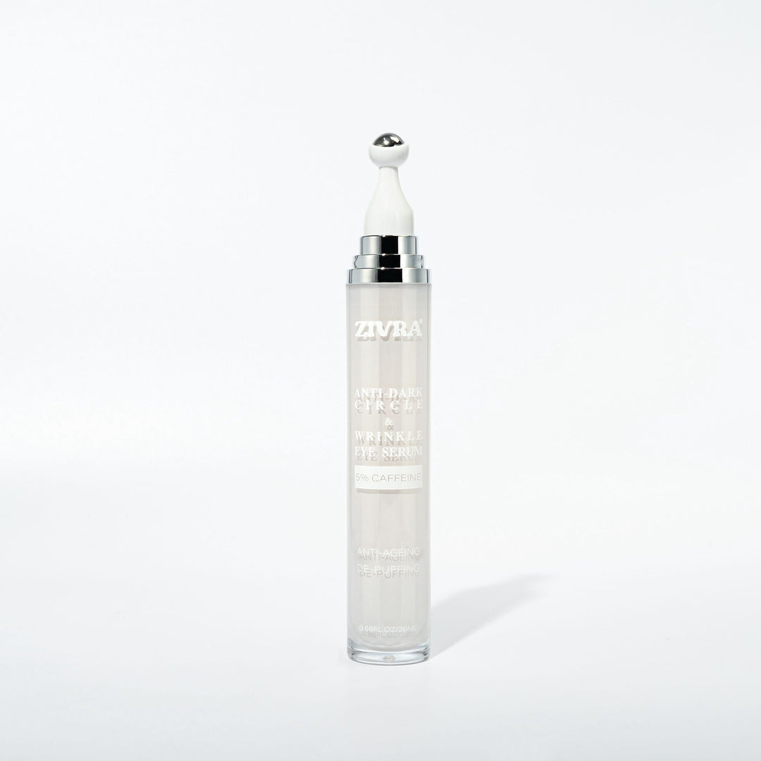 ZIVRA Anti Dark Circle Eye Serum – 5% Caffeine | Anti-Ageing & De-Puffing | 20ml | 360° Roller Applicator