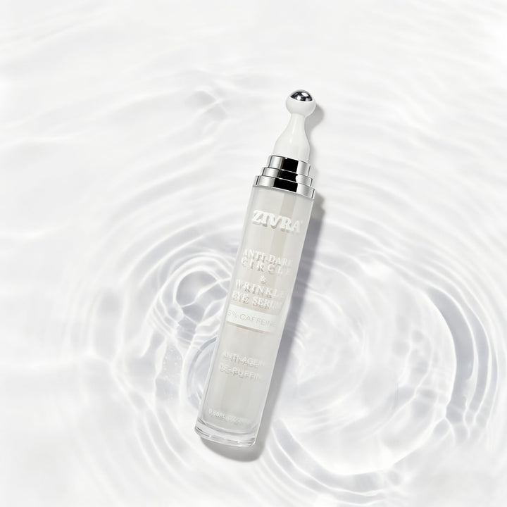 ZIVRA Anti Dark Circle Eye Serum – 5% Caffeine | Anti-Ageing & De-Puffing | 20ml | 360° Roller Applicator