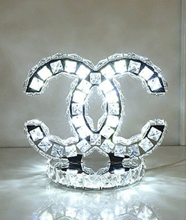 Modern stainless steel crystal table lamp with remote control and dimming features