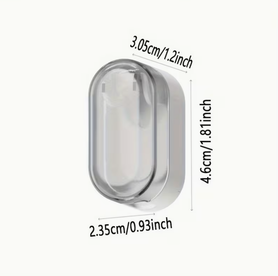 Plastic wall-mounted toothbrush holder by UK Dropships, dustproof bathroom organizer with no-drill design and easy travel storage.
