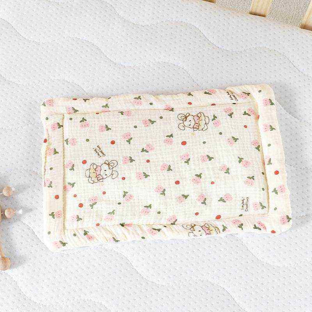 Thick cotton baby pillow with cute patterns for head shape correction in newborns
