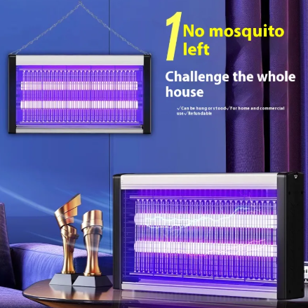 Indoor electric fly and mosquito killer lamp with triple-tube fluorescent technology and wall-mount design