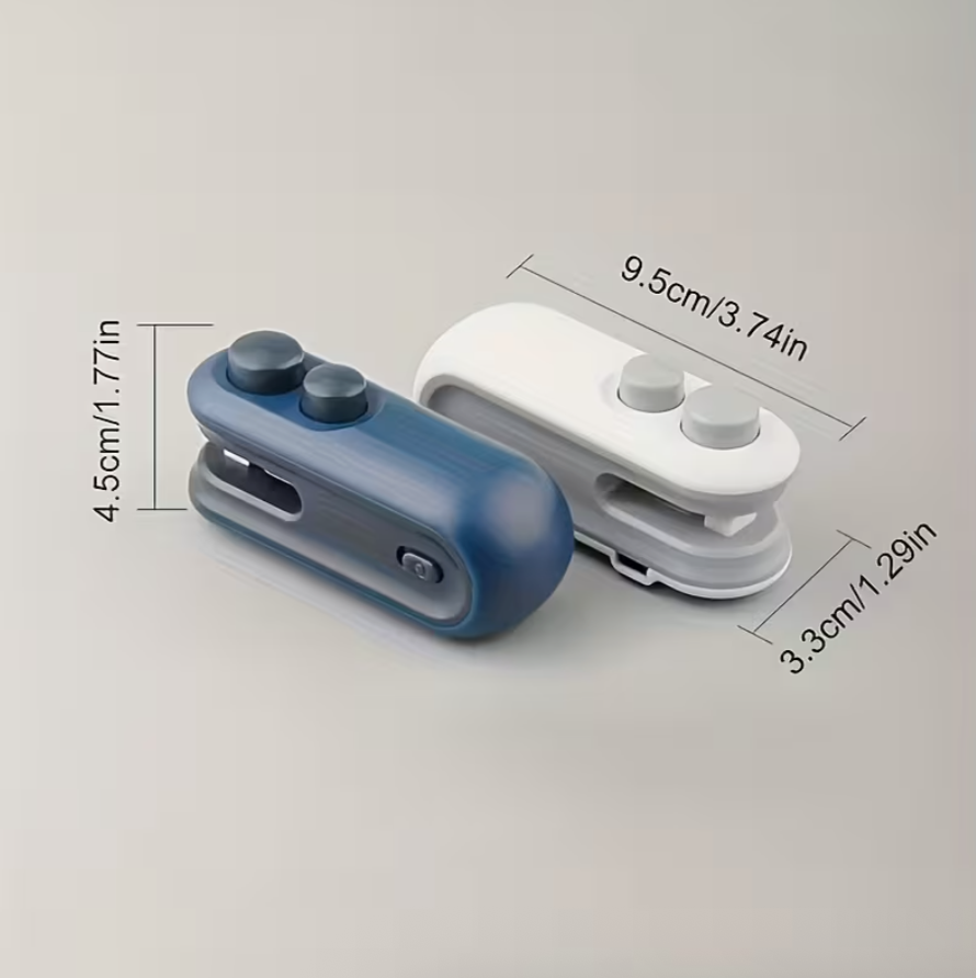 USB rechargeable handheld bag sealer by UK Dropships, portable manual sealing machine for airtight plastic bag closure.