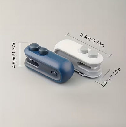 USB rechargeable handheld bag sealer by UK Dropships, portable manual sealing machine for airtight plastic bag closure.