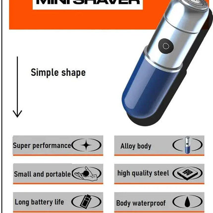 Waterproof Rechargeable Mini Electric Shaver for Men