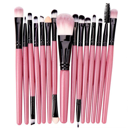 15-piece makeup brush set with soft bristles for eyeshadow and beauty application