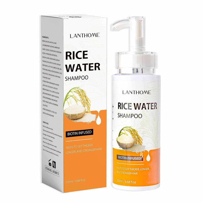 300ml bottle of Rice Water Shampoo for hair growth and thinning hair treatment