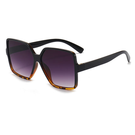 Oversized Black Square Sunglasses for Women with Mirror