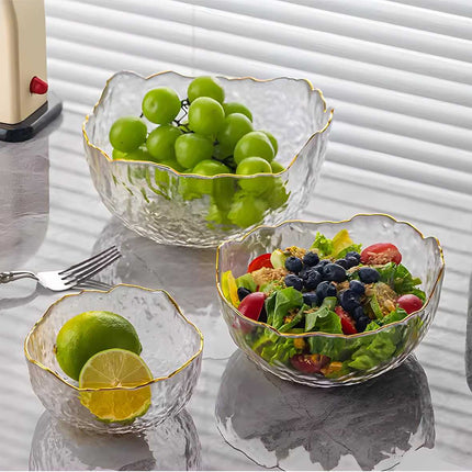 MeghanKali Glass bowl set of 3 glass mixing bowls glass bowl glass bowls glass salad bowl large glass bowl glass mixing bowl set mixing bowls glass clear glass bowls (transparent)