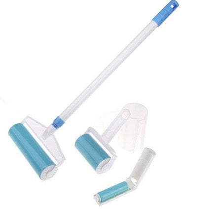 Colorful lint rollers and dust remover brushes for pet hair and lint removal in various sizes