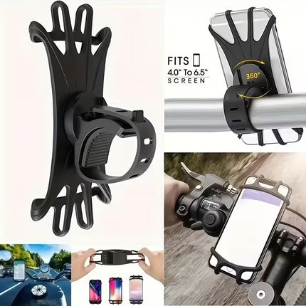 Bicycle Phone Holder – 360° Rotating Shockproof Handlebar Mount for Smartphones