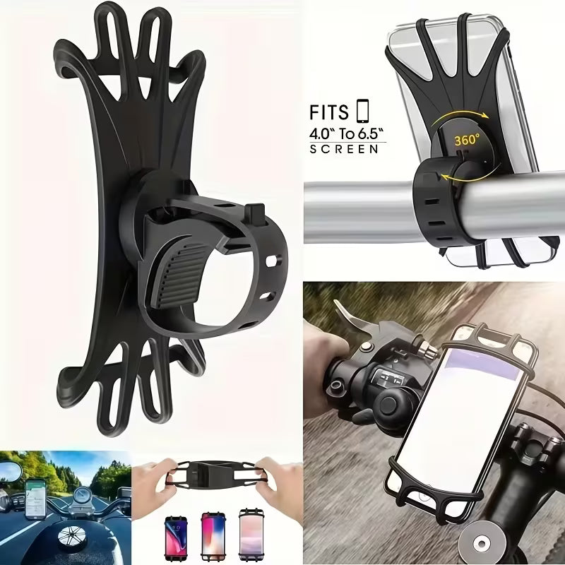 Bicycle Phone Holder – 360° Rotating Shockproof Handlebar Mount for Smartphones