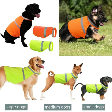 Reflective Dog Safety Vest – High-Visibility Fluorescent Yellow Jacket