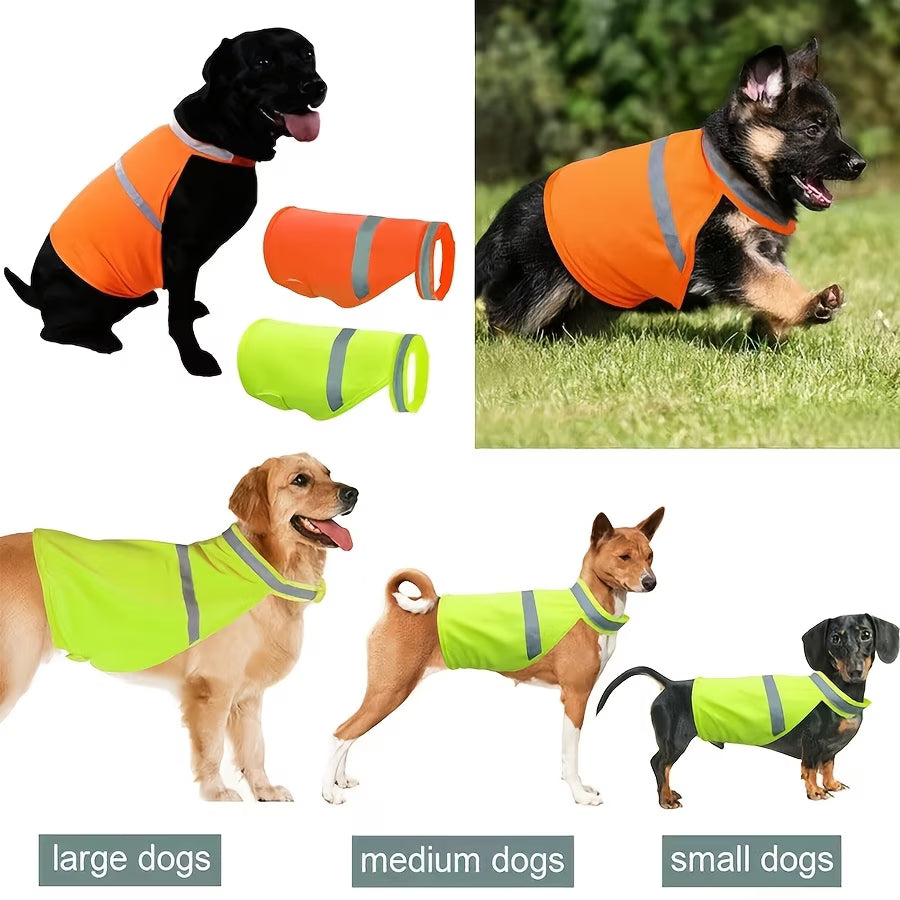 Reflective Dog Safety Vest – High-Visibility Fluorescent Yellow Jacket
