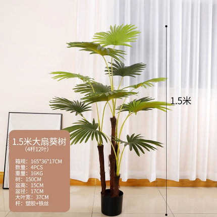 European style simulation Traveler's Banana tree decor with realistic tropical foliage