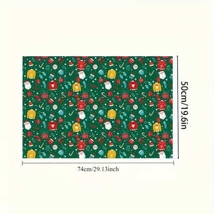 2pcs Christmas Wrapping Paper & Wall Decoration Stickers – Festive Cartoon Designs